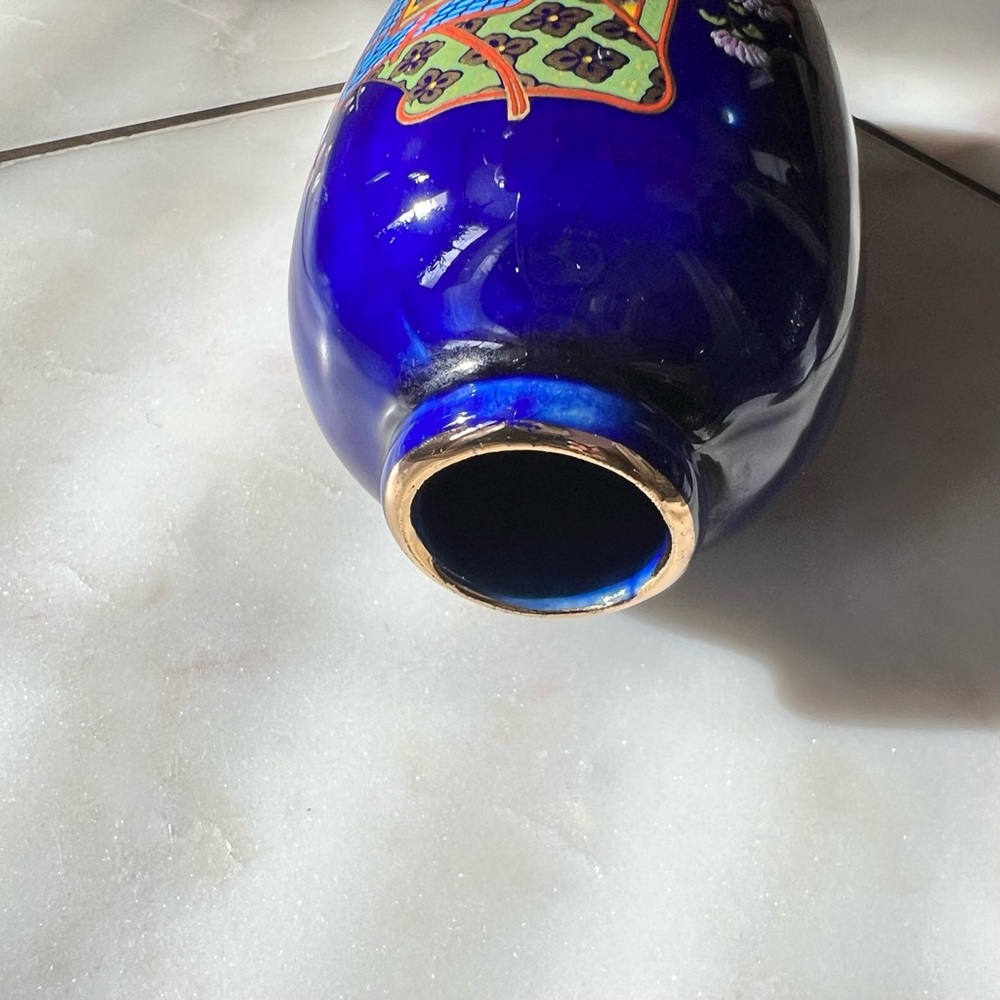 Vintage ASIAN CHINOISERIE Botanical FINE Floral BUD VASE Made in Japan - Picture 12 of 12